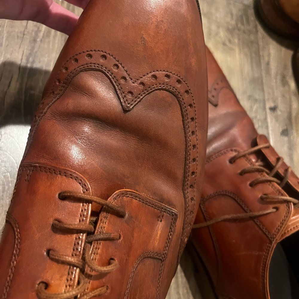 Cole Haan Grand O.S. Oxford Brown Leather Wingtip Brogue Lace Up Shoes 12 - Picture 5 of 8